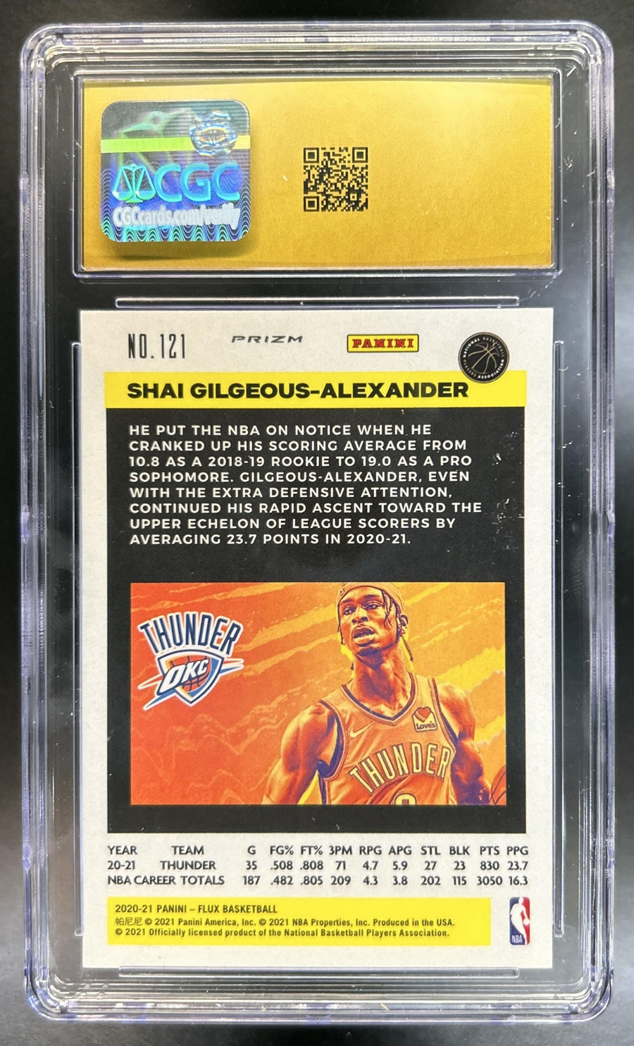 Shai Gilgeous-Alexander 2020-21 Panini Flux #121 Pulsar Thunder CGC 10