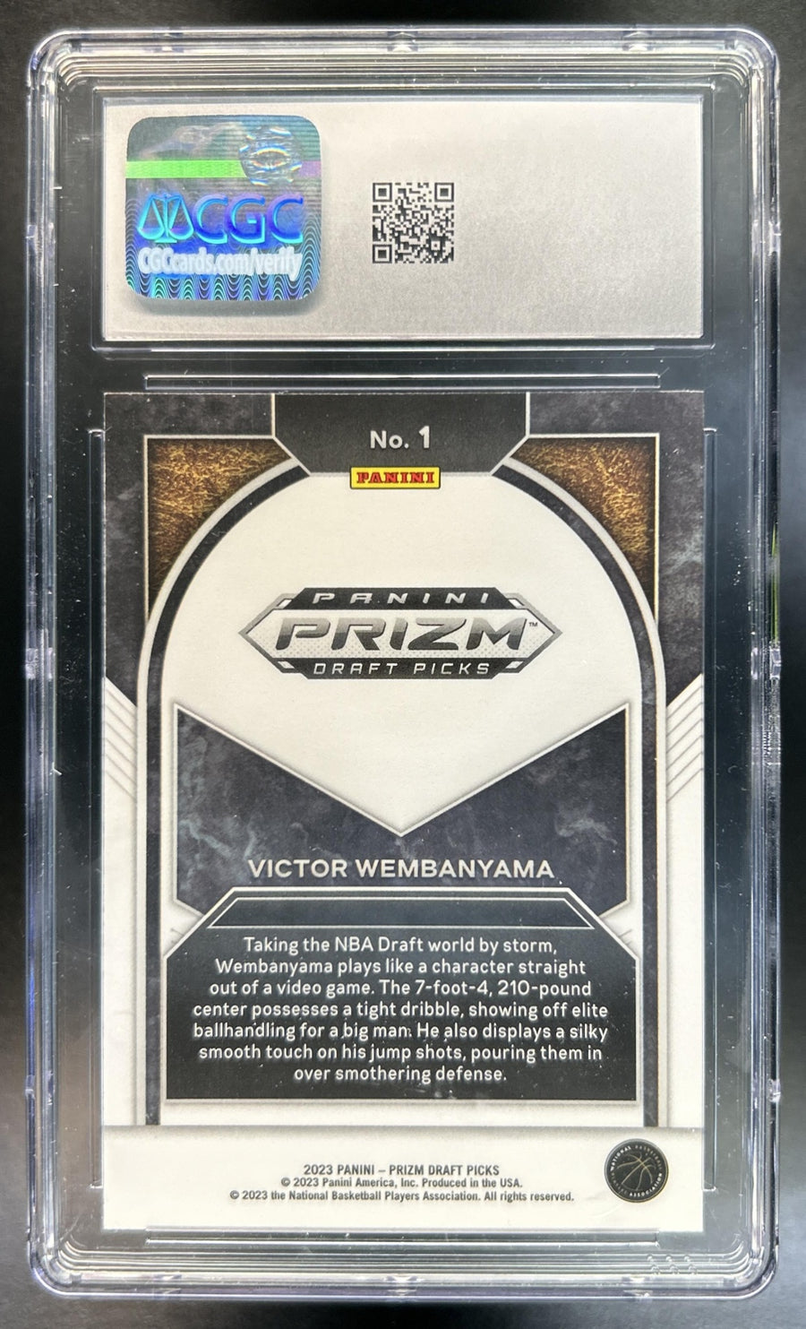 Victor Wembanyama 2023-24 Panini Prizm Draft Picks #1 Brilliance RC USA CGC 10