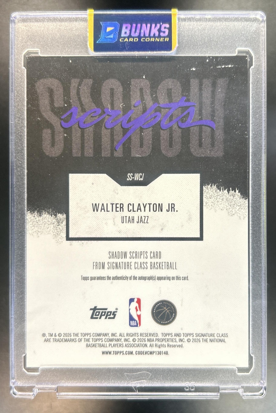 Walter Clayton Jr. 2025-26 Topps Signature Class #SS-WCJ Shadow Scripts Orange Refractor 23/50 RC Auto Jazz