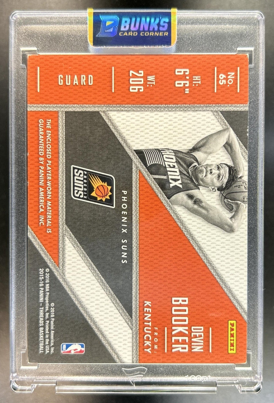 Devin Booker 2015-16 Panini Threads #65 Rookie Prime 18 RC Suns