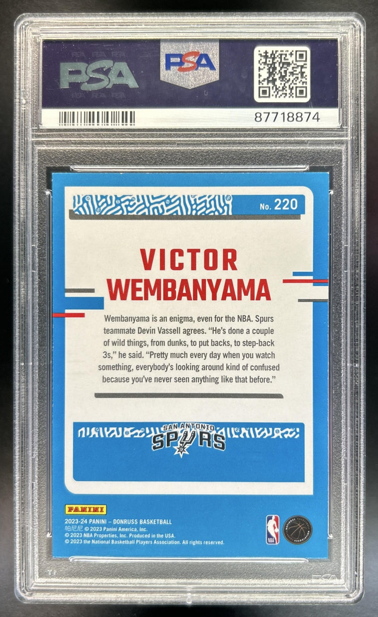 Victor Wembanyama 2023-24 Panini Donruss #220 Silver Press Proof RC Rated Rookie Spurs PSA 9