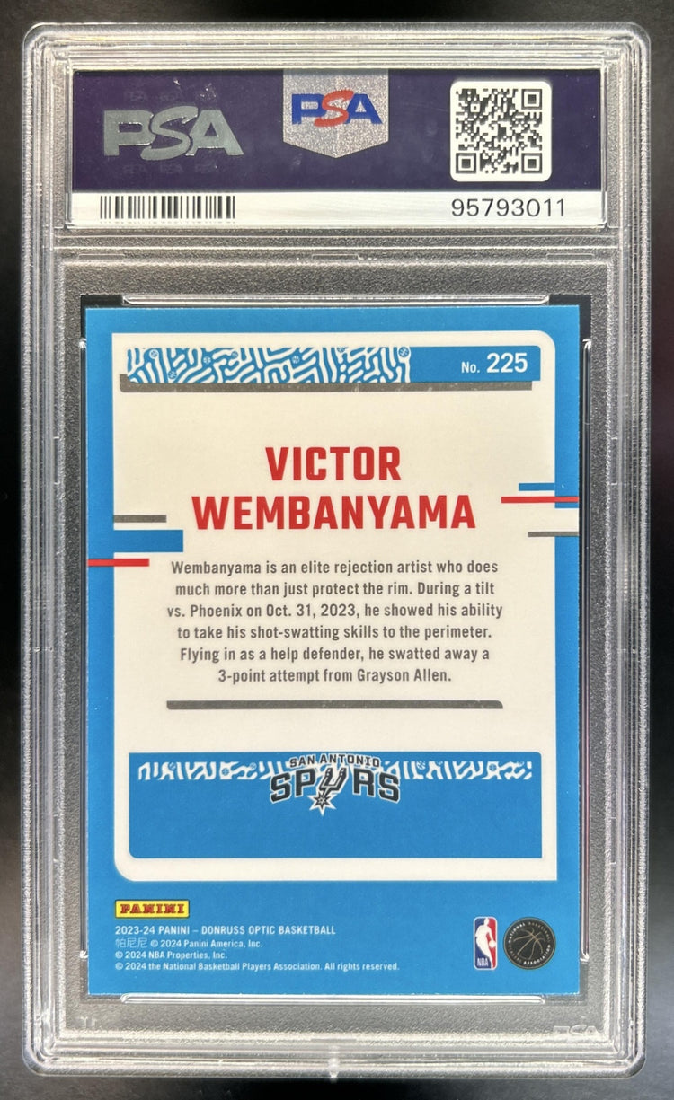 Victor Wembanyama 2023-24 Panini Donruss Optic #225 RC Rated Rookie Spurs PSA 9