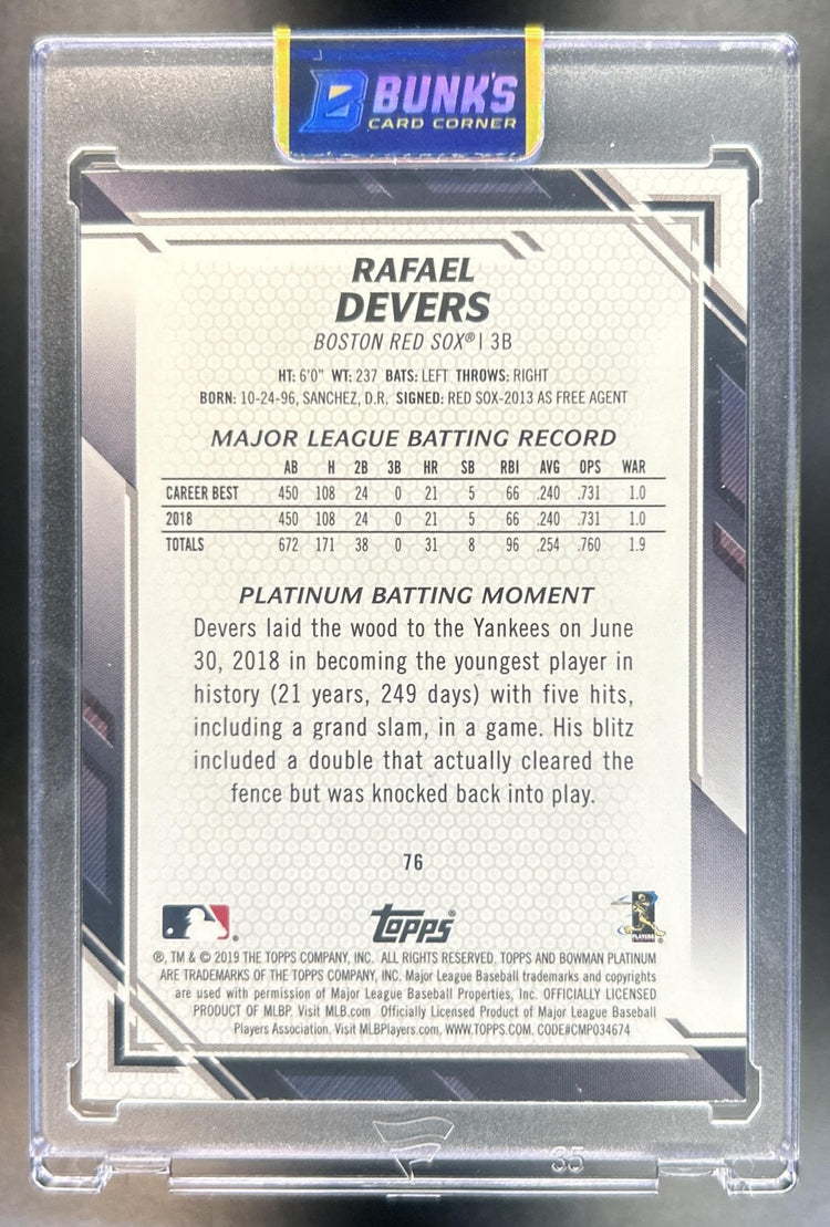 Rafael Devers 2018 Topps Chrome 76 7/25 RC Red Sox