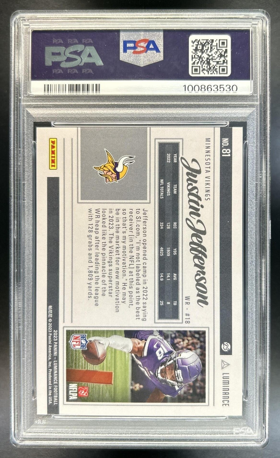 Justin Jefferson back image