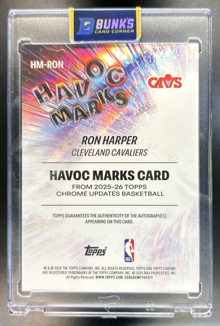 Ron Harper 2025-26 Topps Chrome Update #HM-RON Havoc Marks Auto Cavaliers