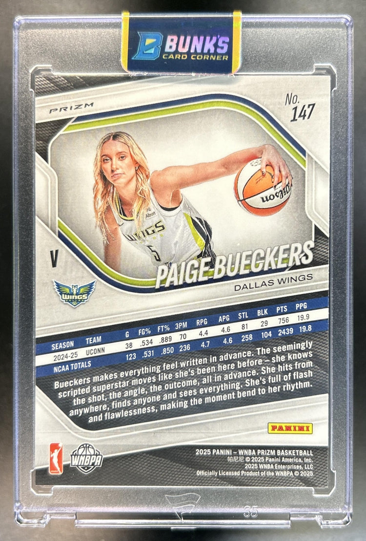 Paige Bueckers 2025 Panini WNBA Prizm #147 White Seismic RC Wings