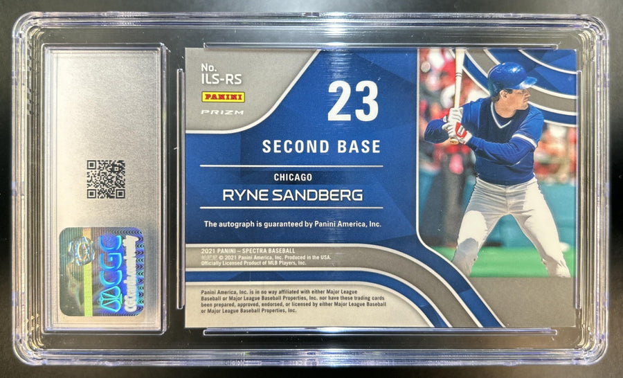 Ryne Sandberg 2021 Panini Spectra #ILS-RS Illustrious Legends Signatures Auto CGC 10/10