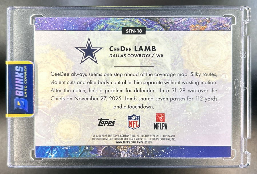 CeeDee Lamb 2025 Topps Cosmic Chrome #STN-18 Stars In The Night Cowboys