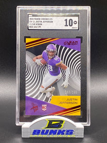2020 Justin Jefferson Rookie Card Clear Vision Red 183/199 (Box B10)