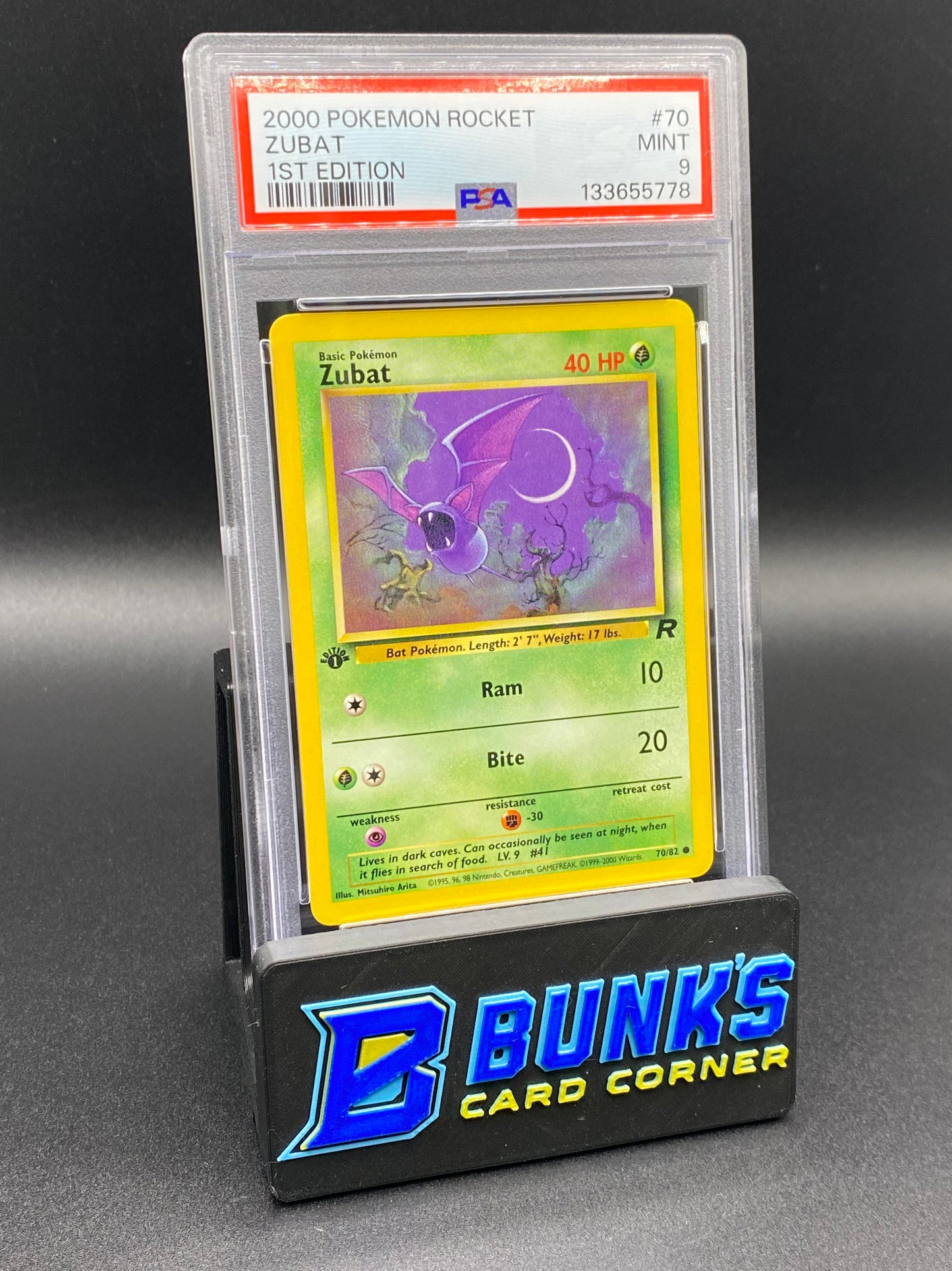 Zubat 1st Edition Rocket PSA 9