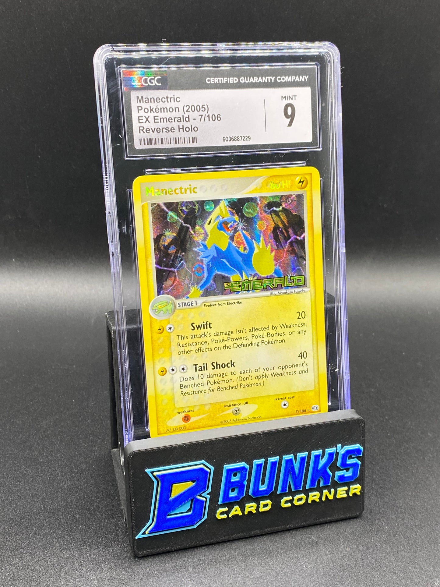 Manectric Reverse Holo Ex Emerald CGC 9