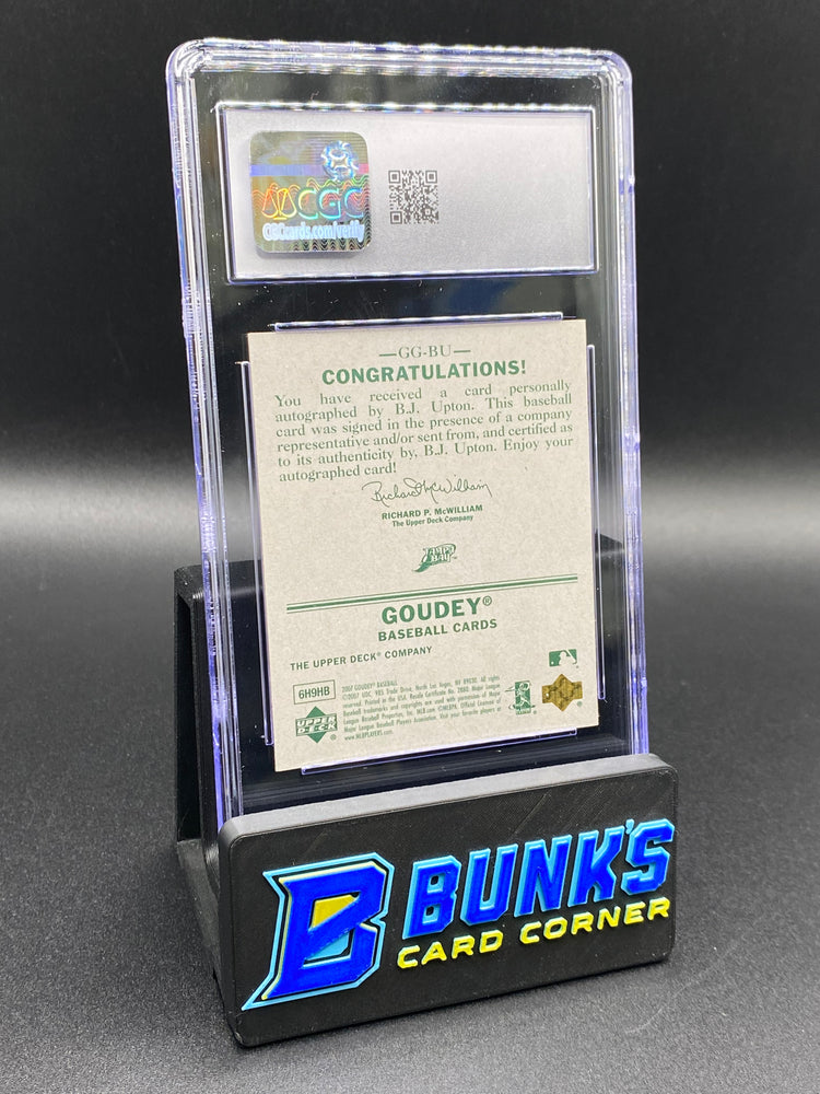 2007 BJ Upton Goudey Graphs Auto CGC 8.5