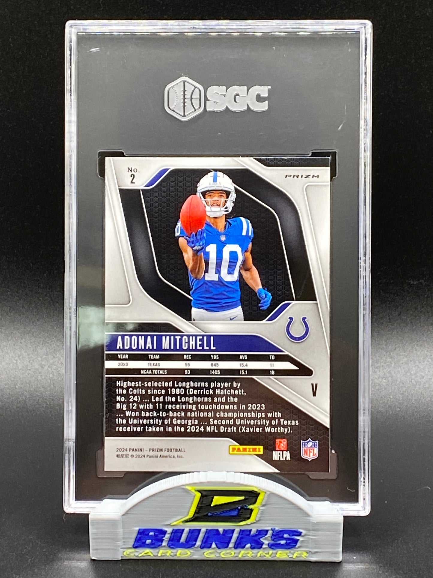 2024 Adonai Mitchell Rookie Card SGC 10 (Box B8)