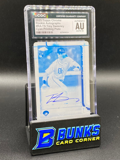 2025 Trey Sweeney Cyan Printing Plate Auto Rc CGC Auto 10