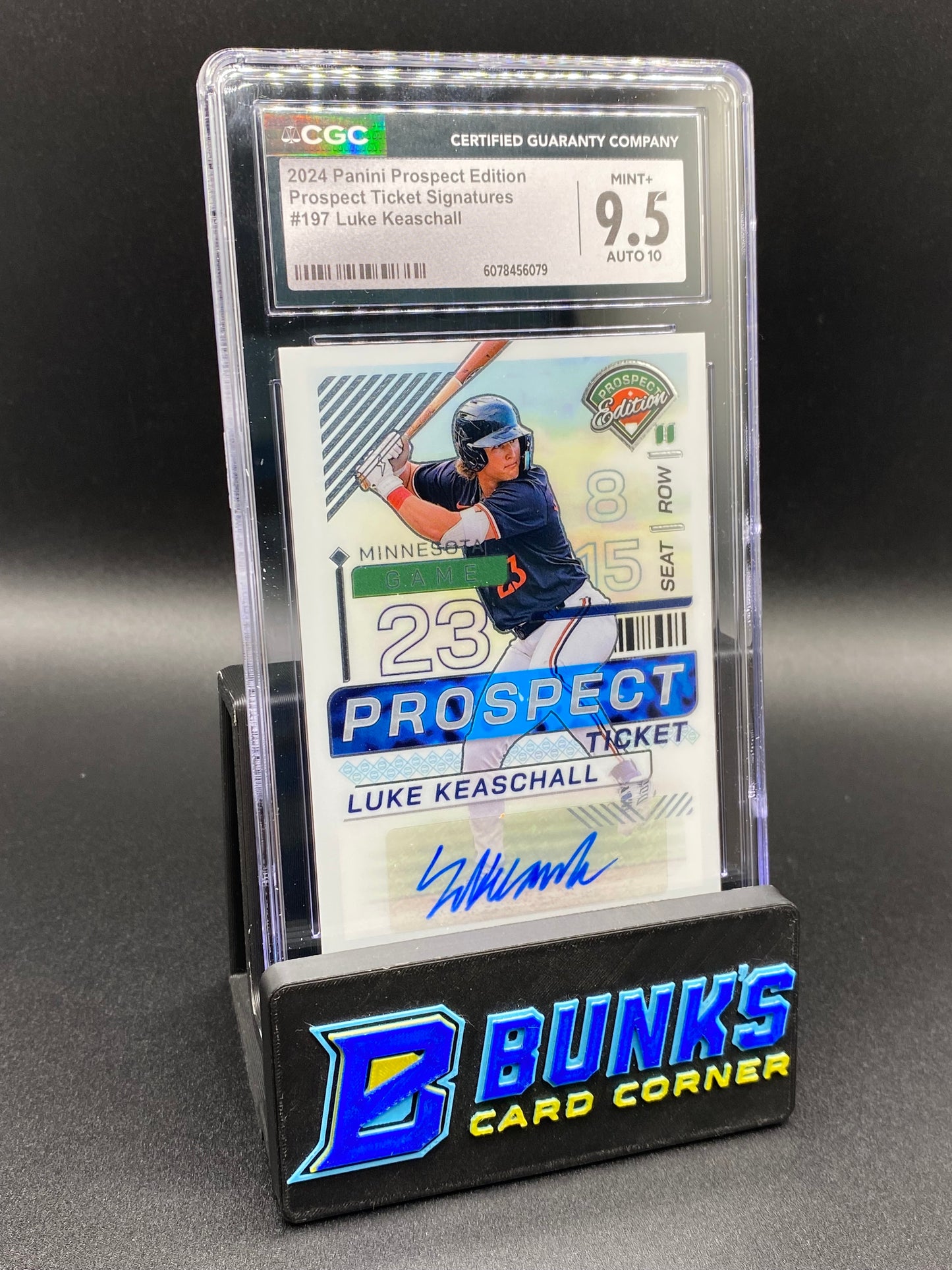 2024 Luke Keaschall Prospect Ticket Signatures CGC 9.5/10