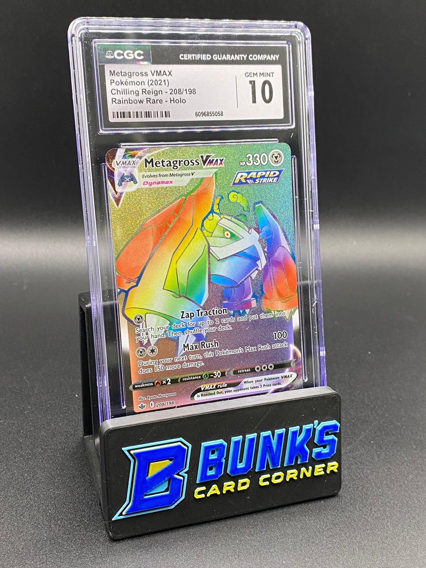 Metagross Vmax Rainbow Rare Chilling Reign CGC 10