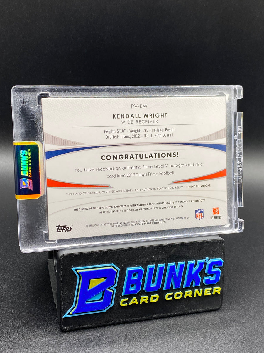 2012 Kendall Wright Topps Prime Patches Auto Rc 15/25