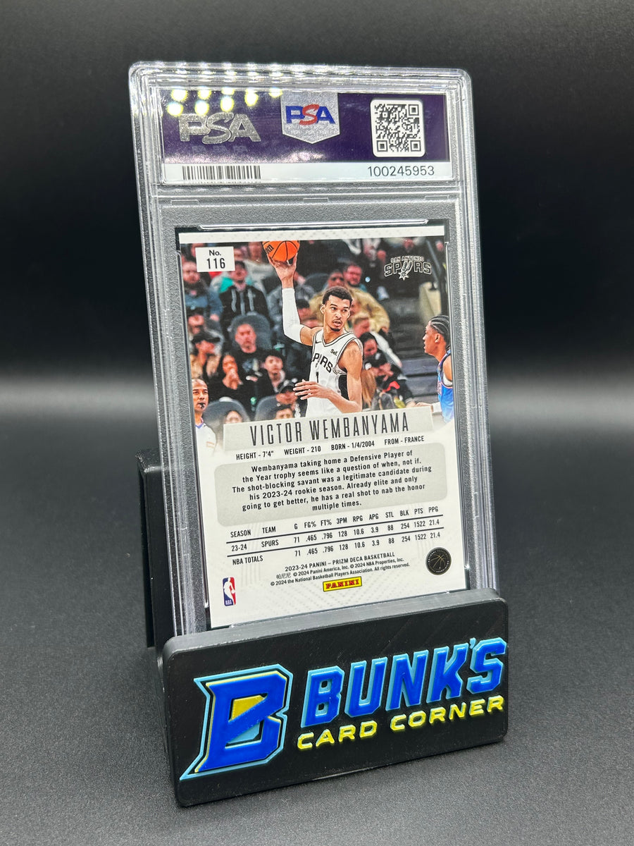 2023 Victor Wembanyama Panini Prizm Deca Base Rc PSA 9