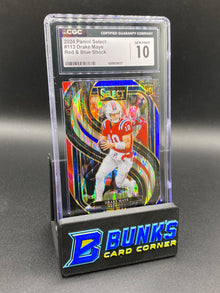 2024 Drake Maye Blue & Red Shock CGC  10
