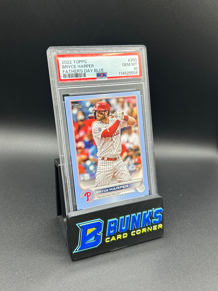 2022 Bryce Harper Topps Father's Day Blue 50/50 Bookend PSA 10