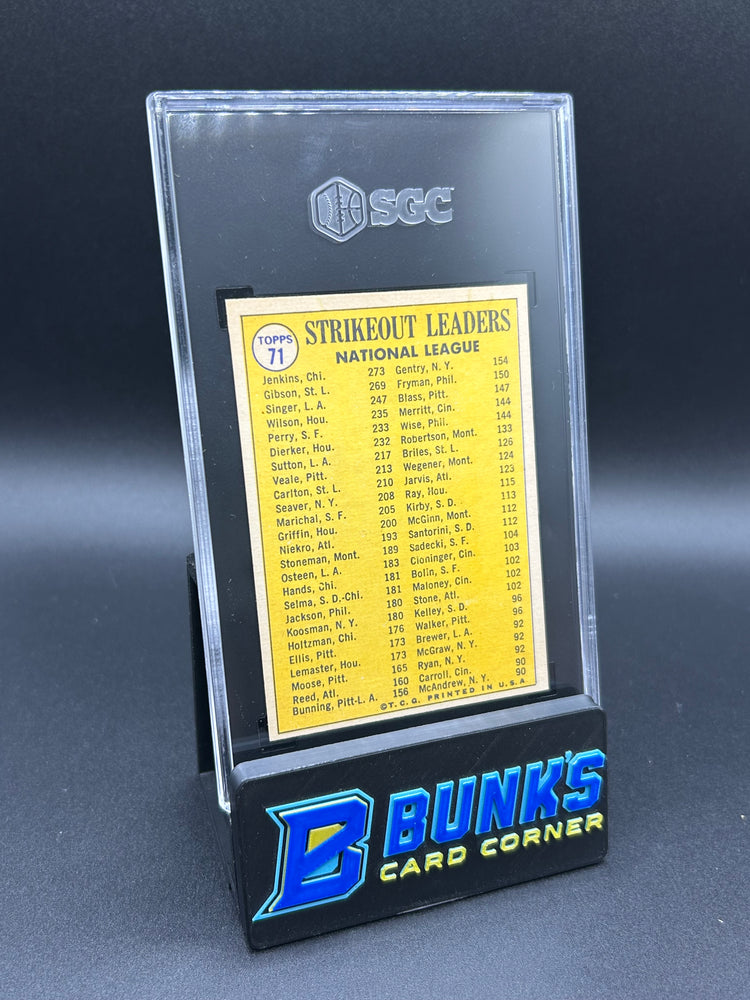 1970 Jenkins, Gibson, Singer Topps N.L. Strikeout Leaders #71 SGC 7
