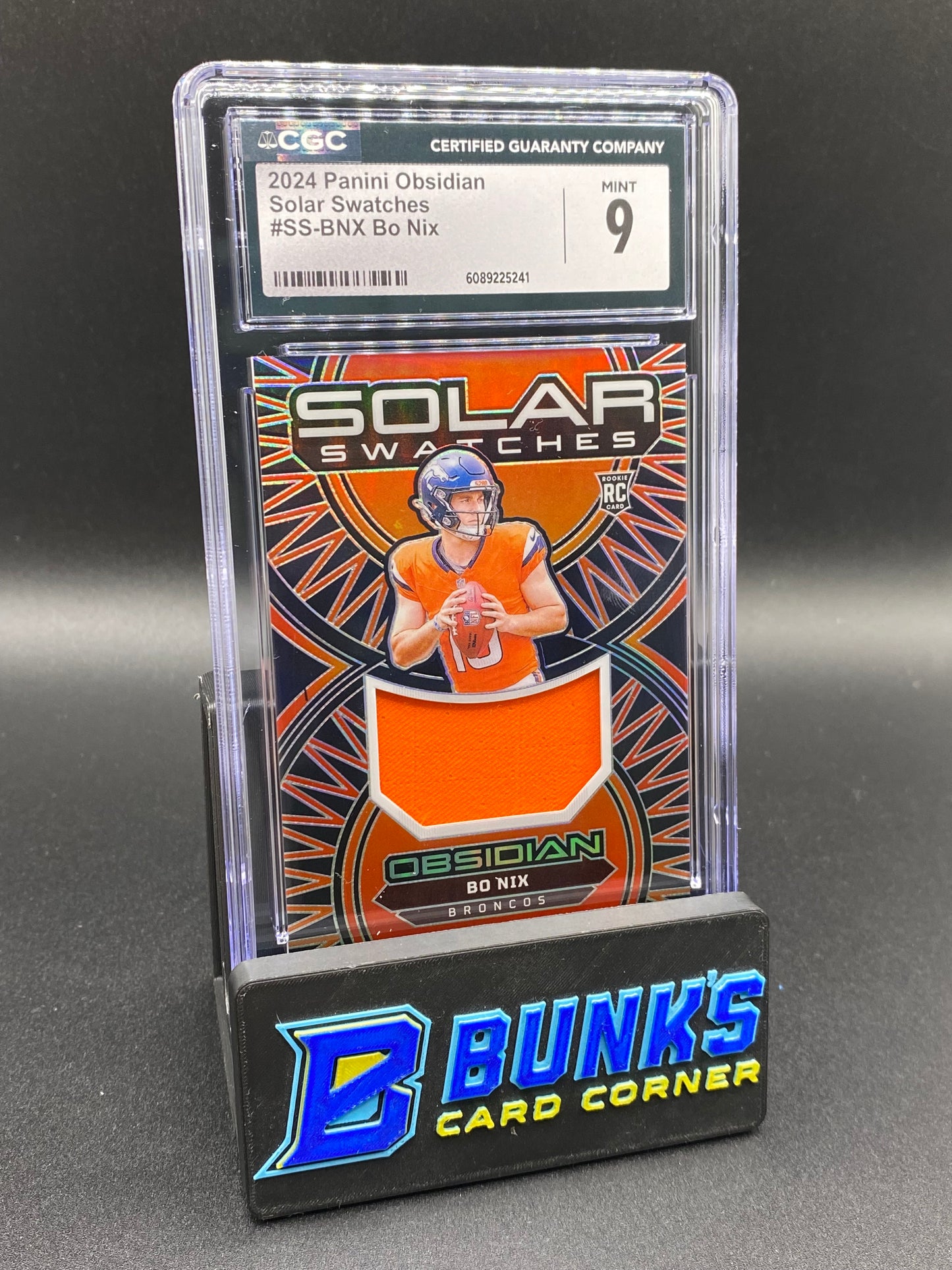 2024 Bo Nix Solar Swatches Rc CGC 9