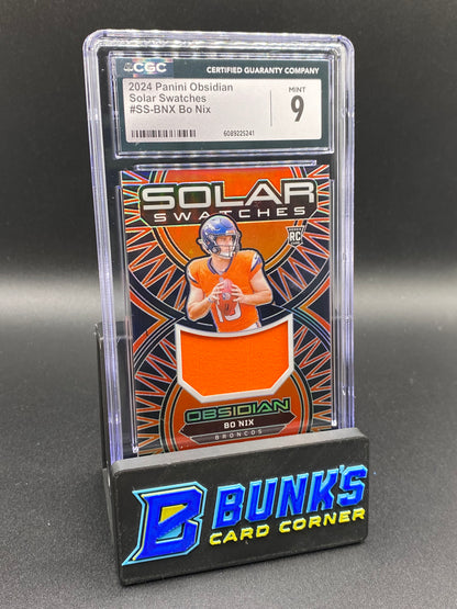 2024 Bo Nix Solar Swatches Rc CGC 9