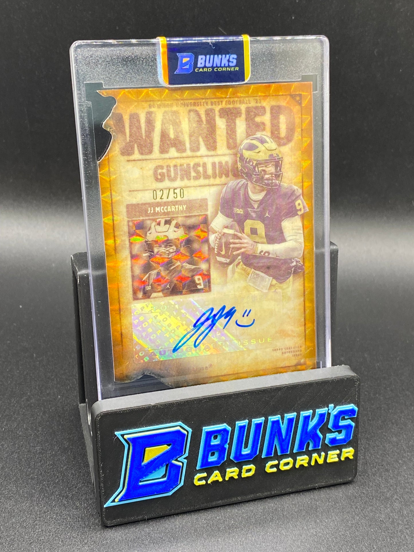 2023 JJ McCarthy 2/50 Auto Wanted Gunsling