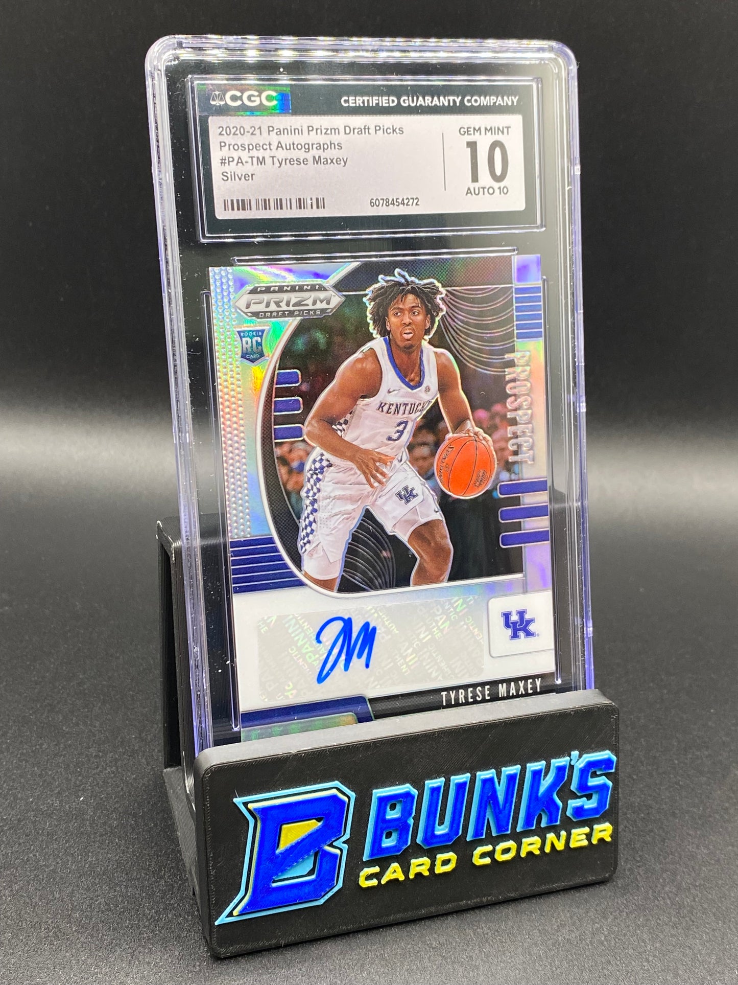 2020-21 Tyrese Maxey Silver Prospect Auto Rc CGC 10/10