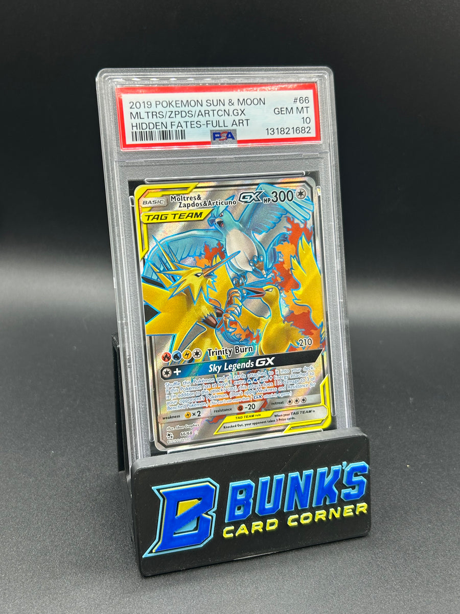 Moltres & Zapdos & Articuno Gx Tag Team Hidden Fates PSA 10