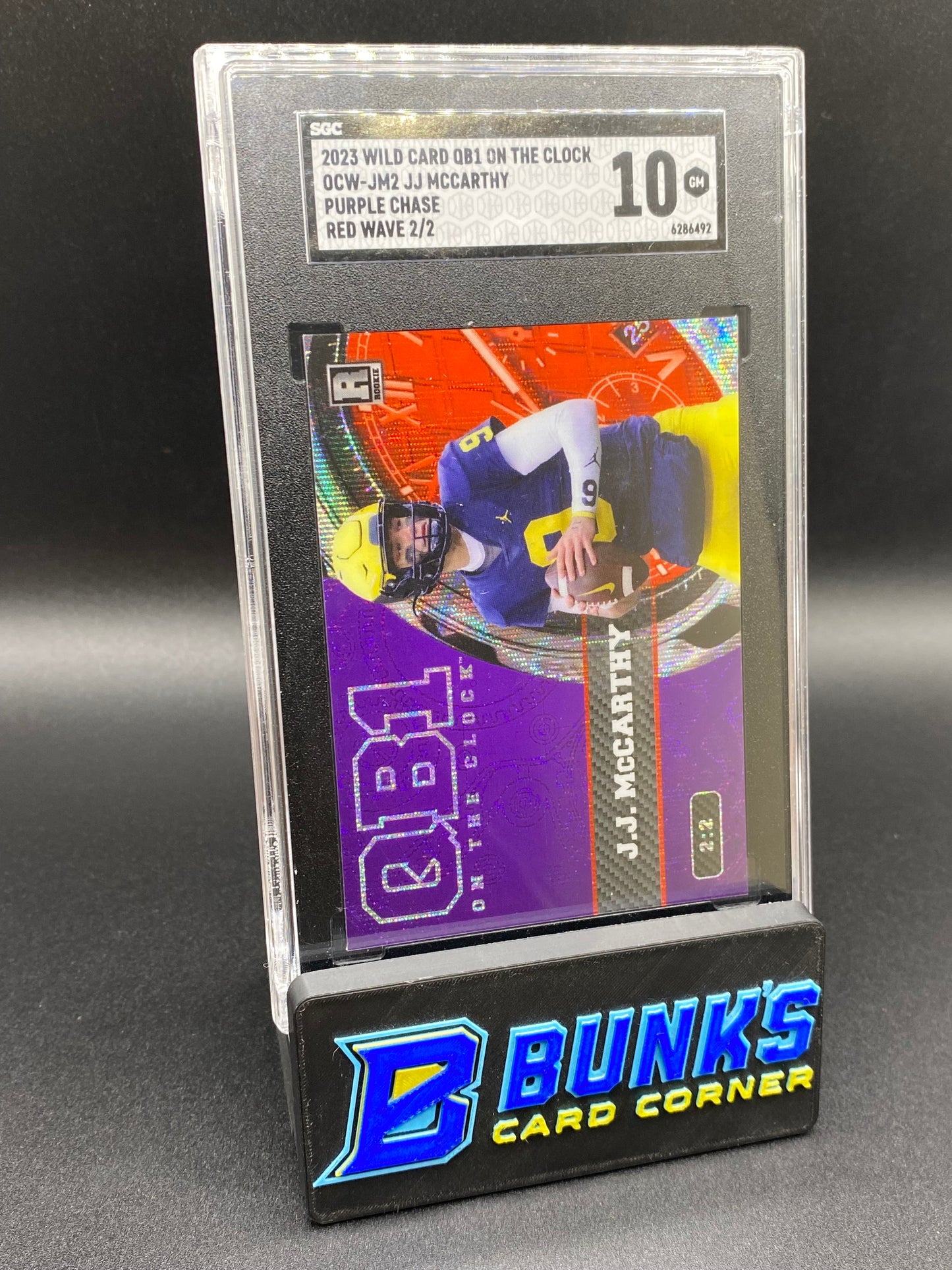 2023 JJ McCarthy Purple Chase Red Wave 2/2 SGC 10