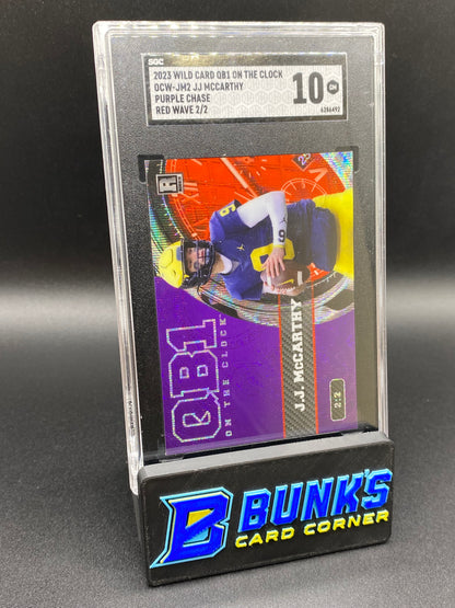 2023 JJ McCarthy Purple Chase Red Wave 2/2 SGC 10