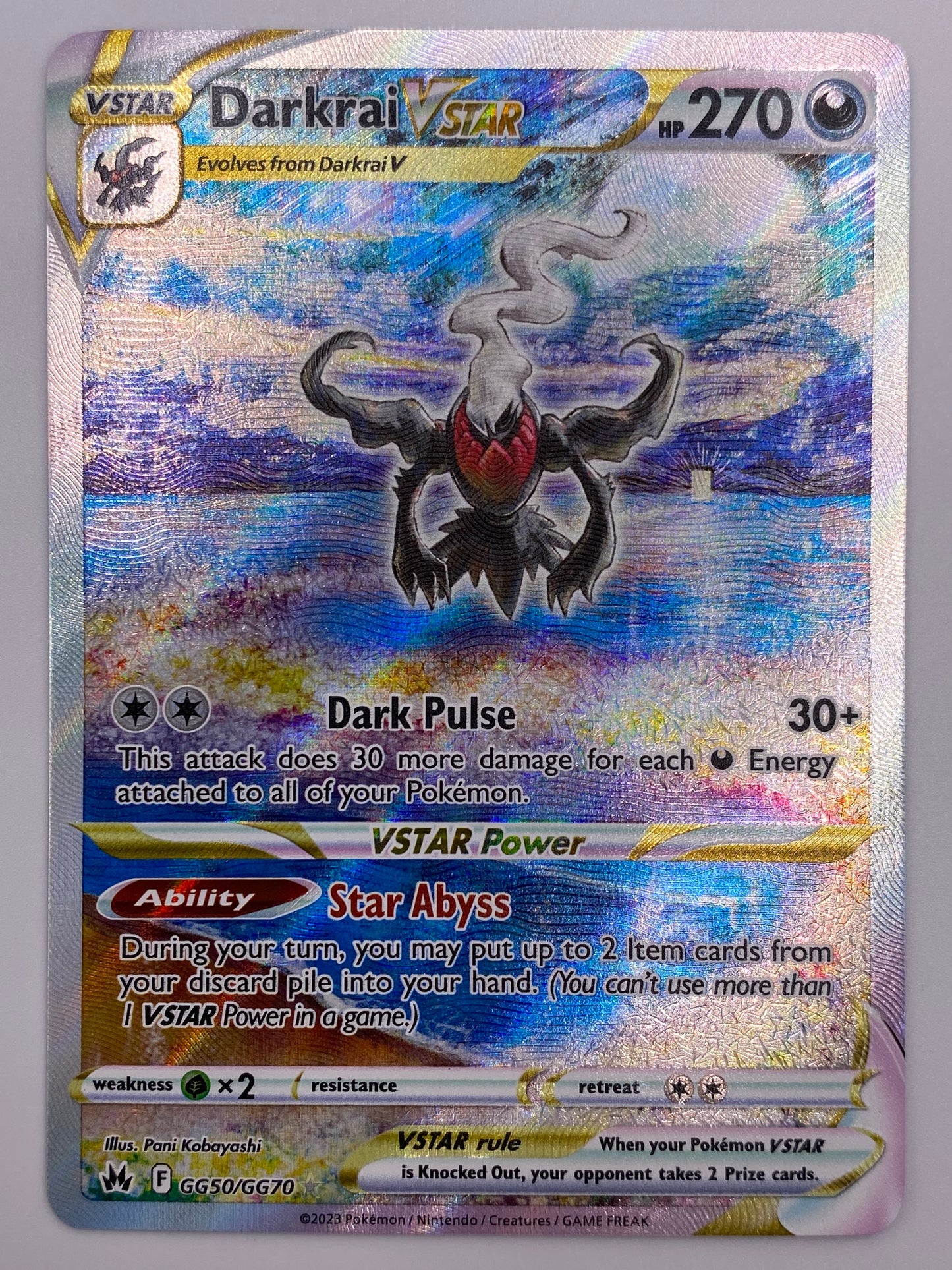 Darkrai Vstar Galarian Gallery Crown Zenith NM