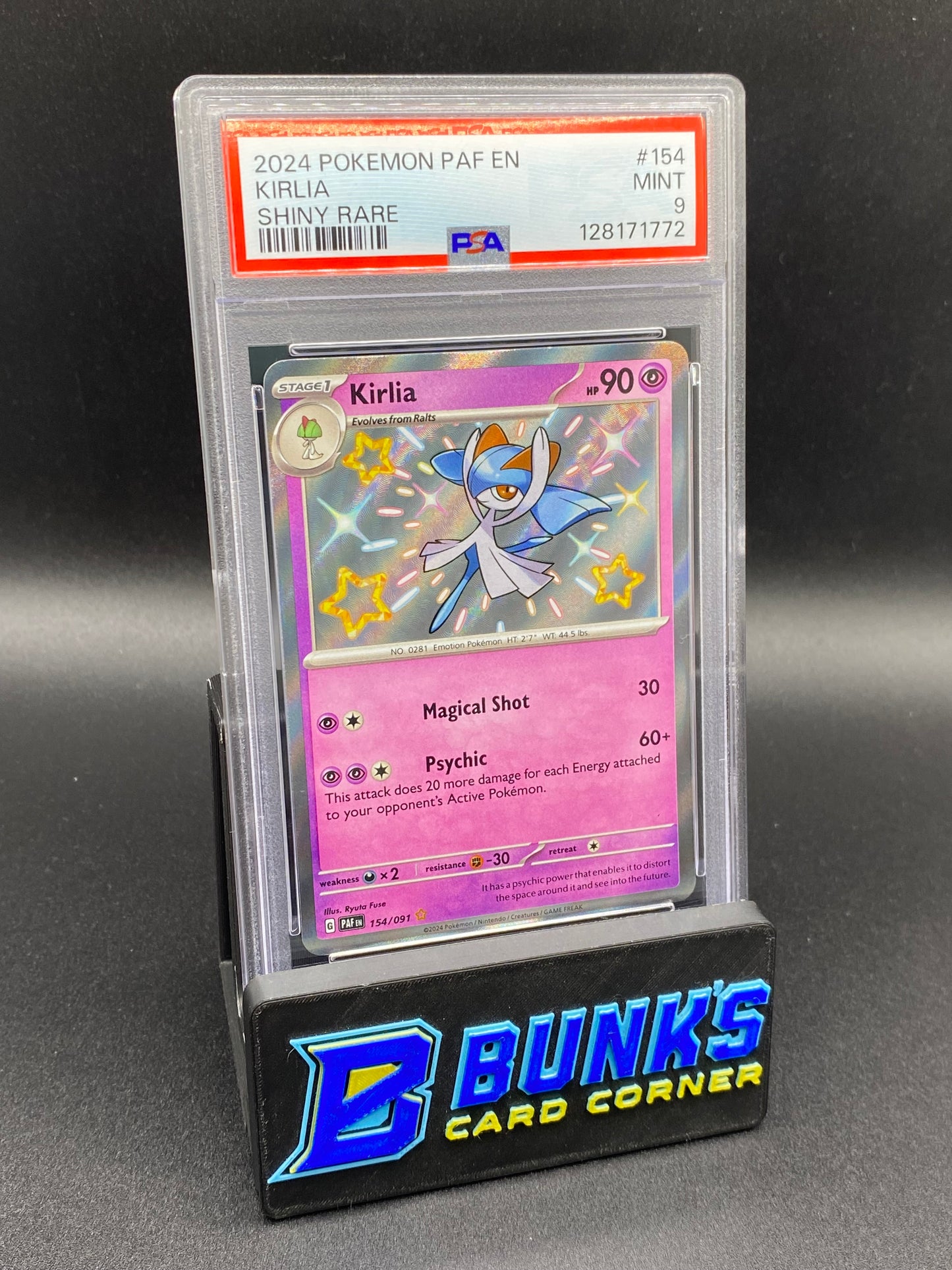 Kirlia Shiny Rare Paldean Fates PSA 9