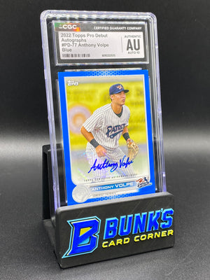 2022 Anthony Volpe Blue Auto 113/150 CGC Au 10