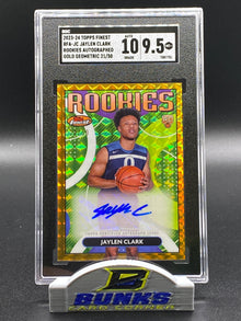 2023-24 Jaylen Clark AUTOGRAPHED Rookie Card Gold Geometric 21/50 (Box 15)