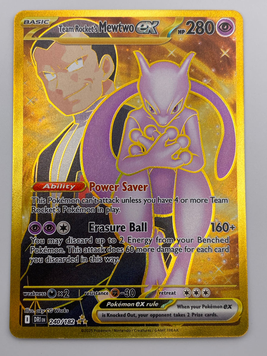 Team Rocket's Mewtwo Ex Hyper Rare Destined Rivals NM