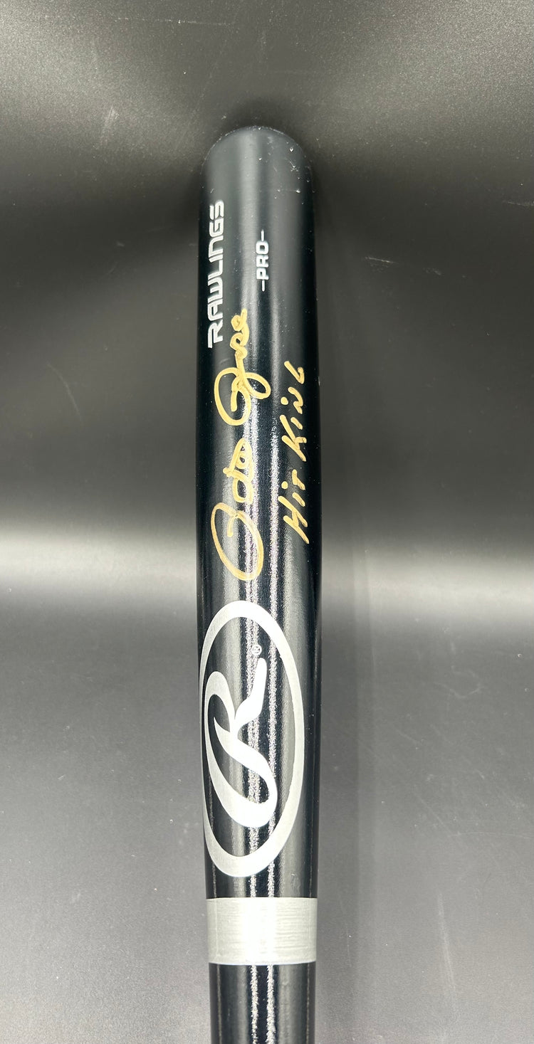 Pete Rose Certified Auto Bat "Hit King" Gold Ink