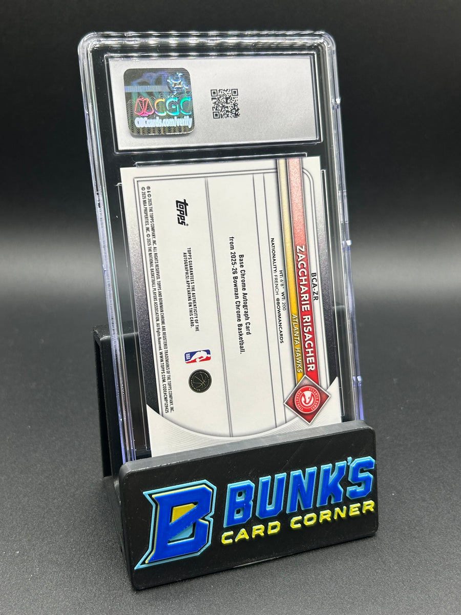 2025-26 Zaccharie Risacher Bowman Mega Box Autographs Orange Auto 11/25 CGC 10/10