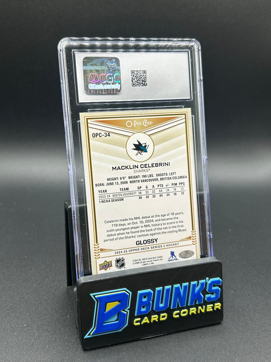 2024-25 Macklin Celebrini Upper Deck OPC Glossy CGC 9