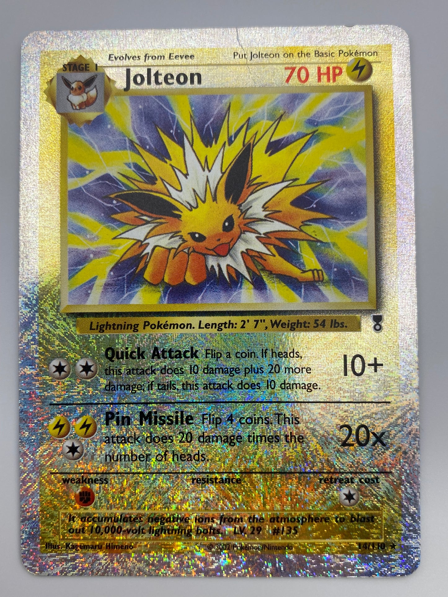 Jolteon Reverse Holo Legendary Collection Creased