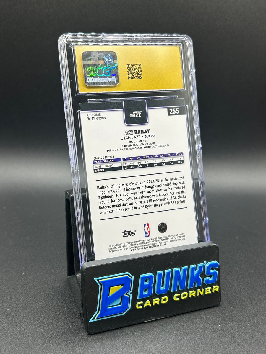 2025-26 Ace Bailey Topps Chrome Pulsar Refractor Rc CGC Pristine 10