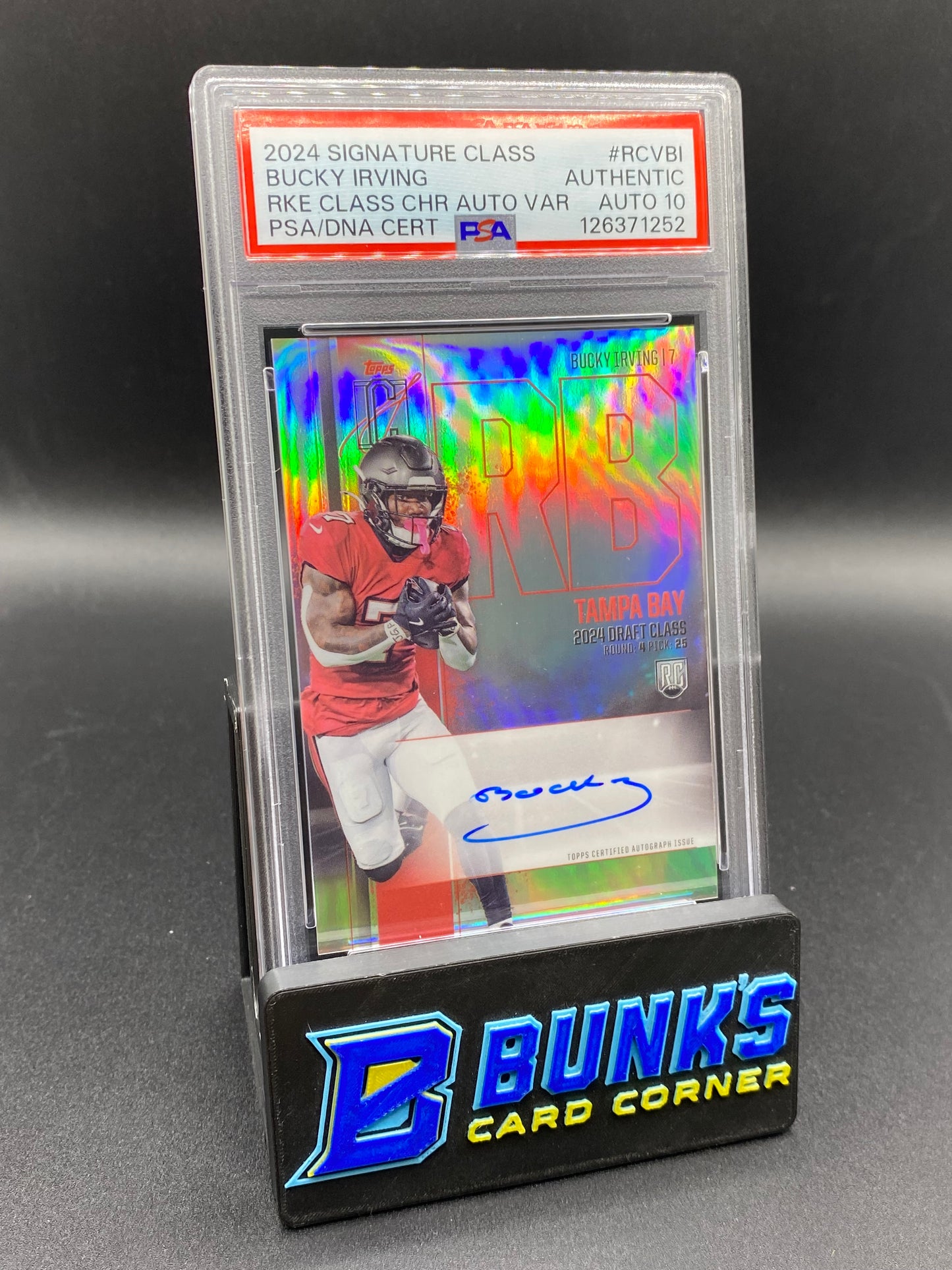 2024 Bucky Irving Rookie Class Chrome Auto VAR PSA Auto 10