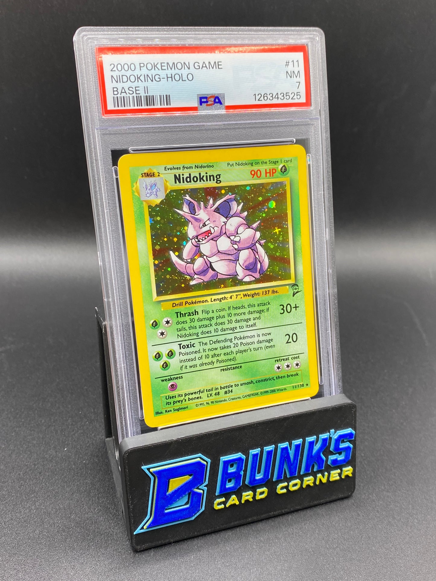Nidoking Holo Base Set 2 PSA 7