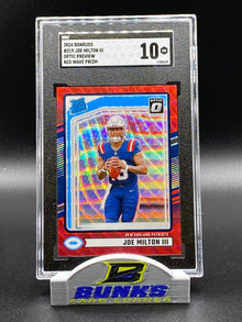 2024 Joe Milton III Rookie Card Red Wave Prizm SGC 10 (Box B12)