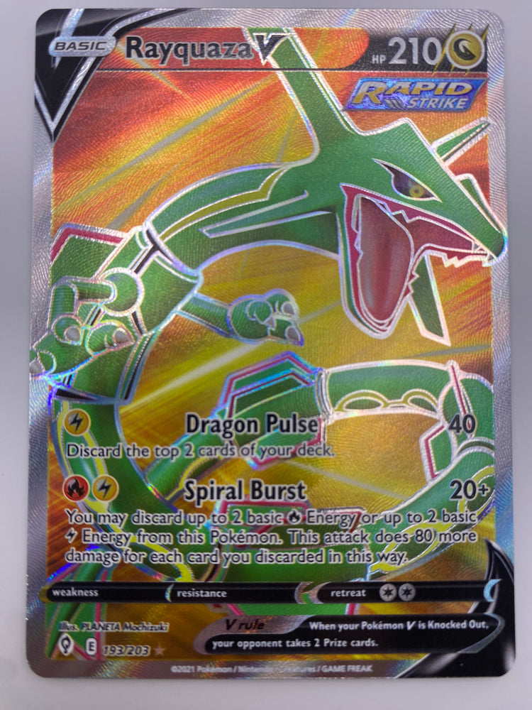 Rayquaza V full Art Evolving Skies NM