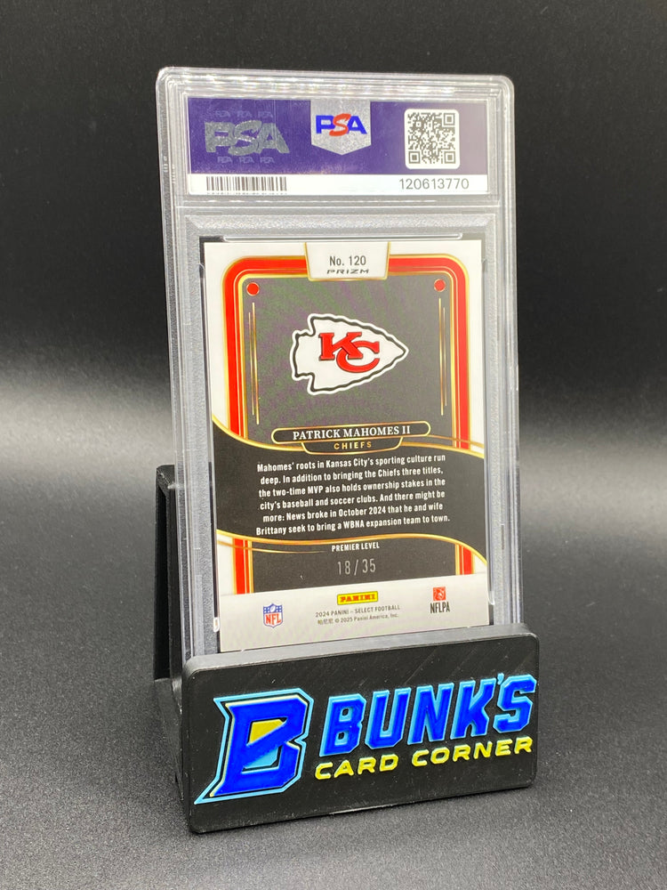 2024 Patrick Mahomes II Select White Prizm 18/35 PSA 10