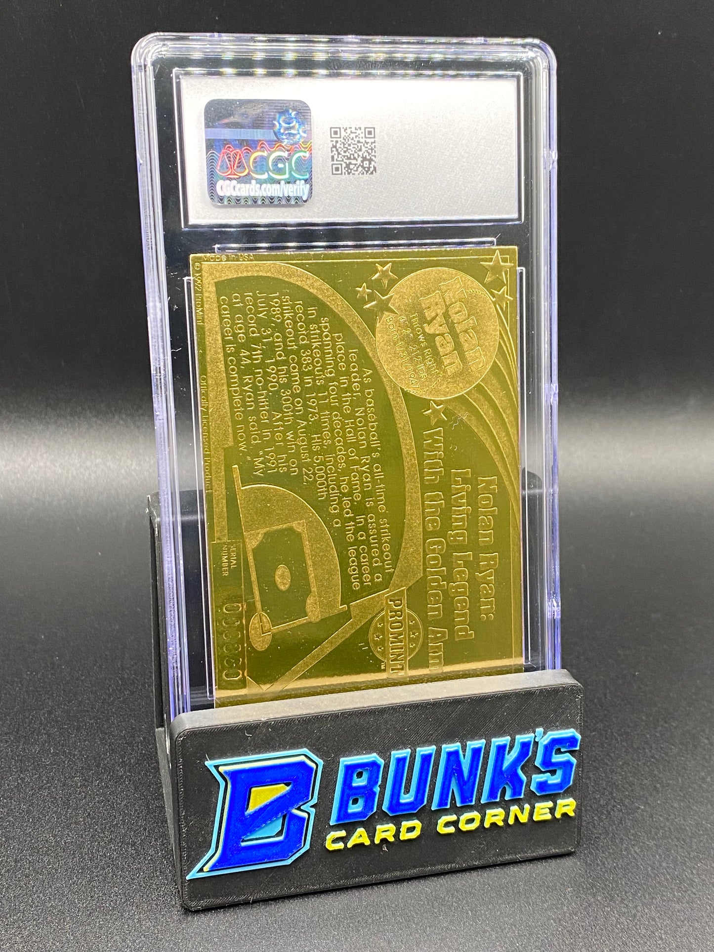 1992 Nolan Ryan 22KT Gold CGC 8.5 HOF SP