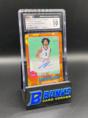 2024-25 Julian Strawther Orange Auto 4/25 CGC 10/10
