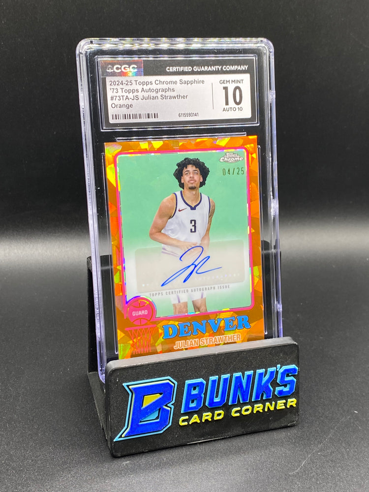 2024-25 Julian Strawther Orange Auto 4/25 CGC 10/10